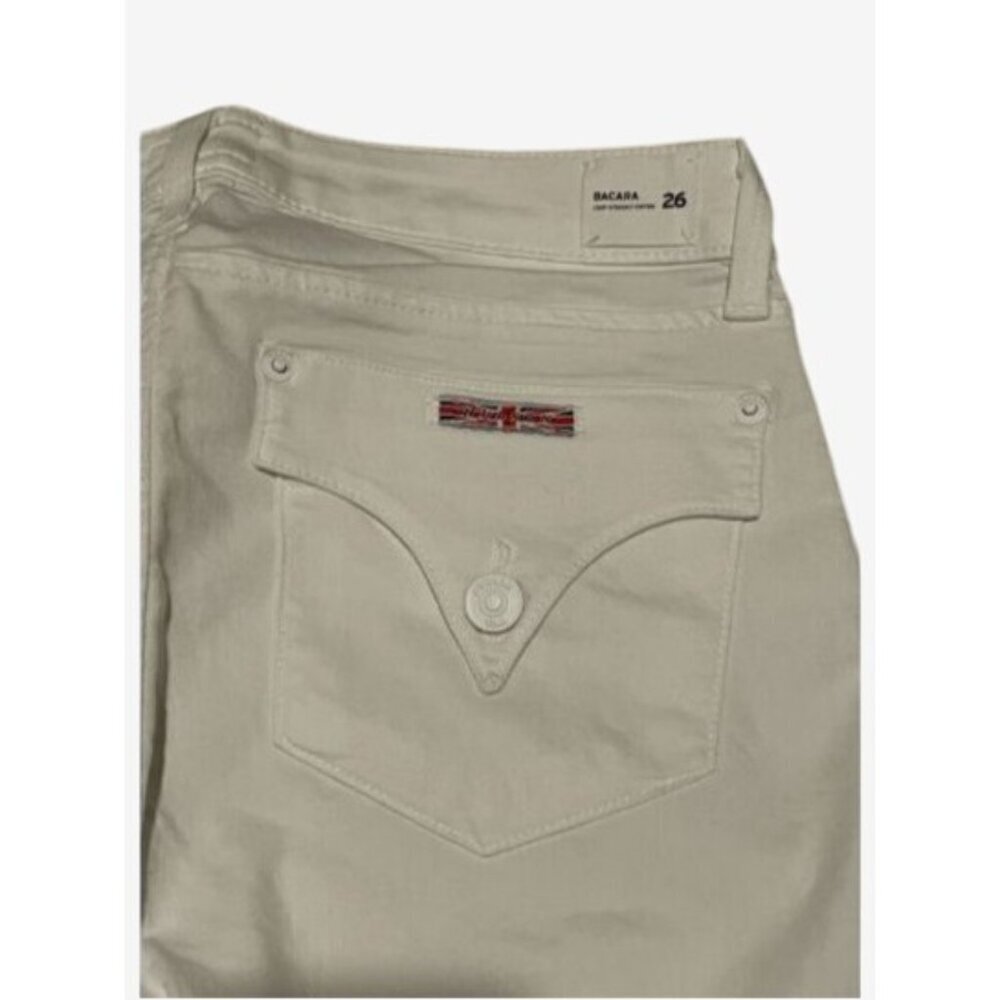 Hudson Bacara Crop Straight Cuffed Jeans Womens Size 26 White Cotton Denim - Picture 7 of 8